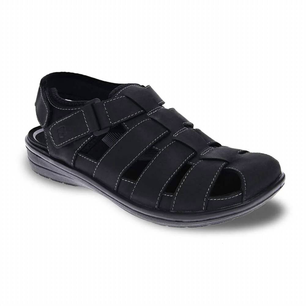 NEW REVERE men's amsterdam sandals in oiled black